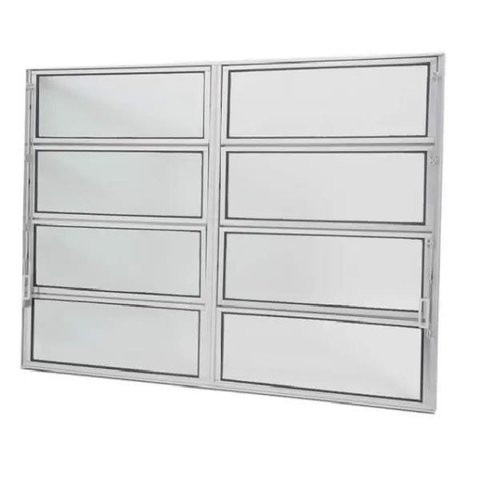 Janela Basculante de Alumínio Duplo 0,80 x 2,00 Linha All Soft Cor Brilhante
