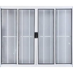Vitro de Alumínio 4 Folhas 1,00 x 2,00 com Grade Cor Branco Linha All Modular - 1