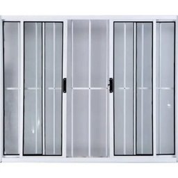 Vitro de Alumínio 4 Folhas 1,00 x 2,00 com Grade Cor Branco Linha All Modular - 2