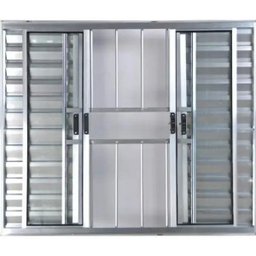 Janela de Alumínio Veneziana 6 Folhas Com Grade Anchieta Esquadrias 120 x 120cm - 3