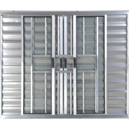 Janela de Alumínio Veneziana 6 Folhas Com Grade Anchieta Esquadrias 120 x 120cm - 2