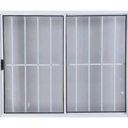 Vitro de Alumínio 2 Folhas 1,20 x 1,50 com Grade Cor Branco Linha All Modular - 1