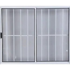 Vitro de Alumínio 2 Folhas 1,20 x 1,50 com Grade Cor Branco Linha All Modular