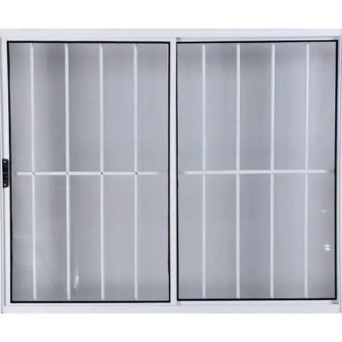 Vitro de Alumínio 2 Folhas 1,20 x 1,20 com Grade Cor Branco Linha All Modular