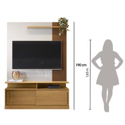 Painel Home Chicago com 2 Portas Tv até 60 Polegadas C/ Rodízios - Lukaliam Móveis - 3