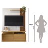 Painel Home Chicago com 2 Portas Tv até 60 Polegadas C/ Rodízios - Lukaliam Móveis - 3