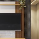 Ver imagem 5 de Painel Home Chicago com 2 Portas Tv até 60 Polegadas C/ Rodízios - Lukaliam Móveis