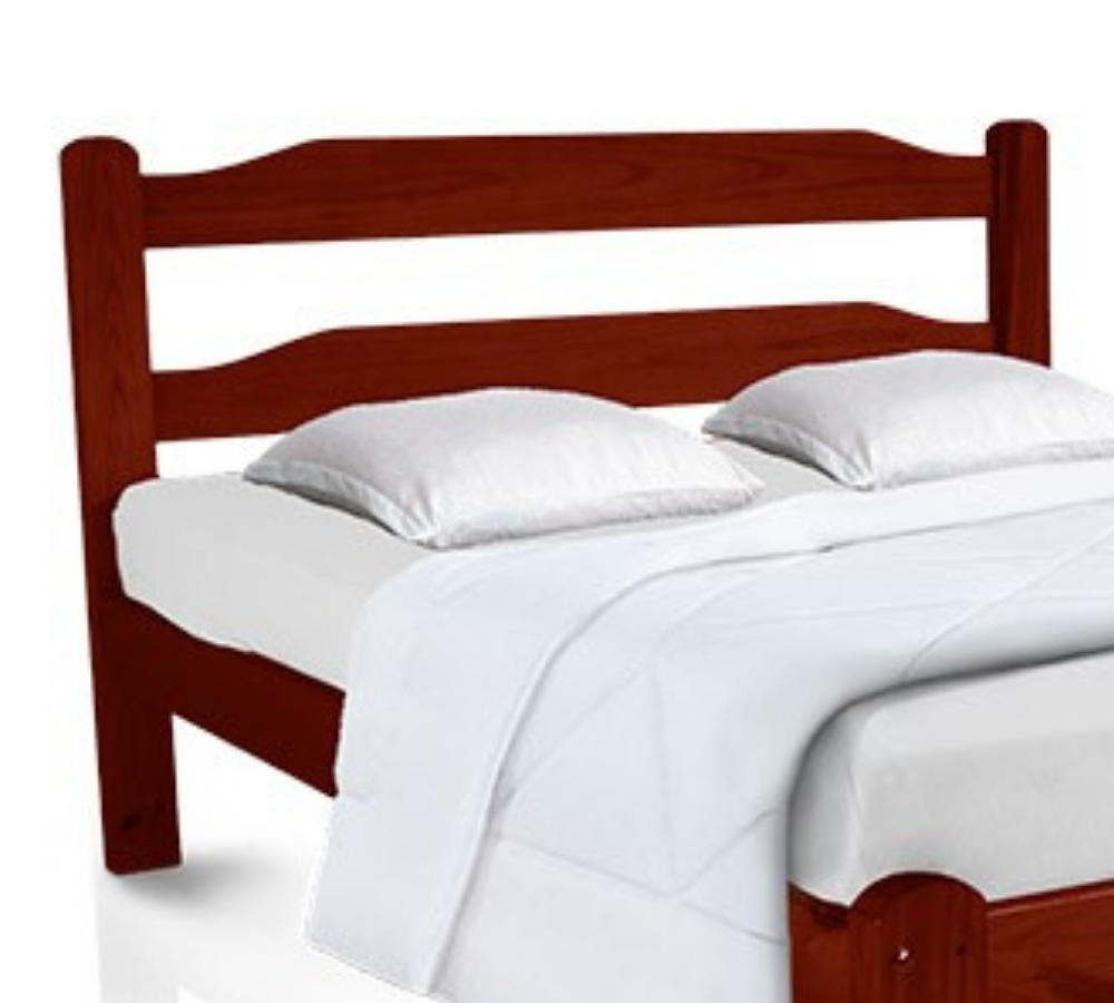 Cama de Casal Bonafé de Madeira Maciça Reforçada Mogno - 2