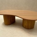 Ver imagem 3 de Mesa de Centro Cone Orgânica Oval 160x90 Cm com 2 Base Madeira Freijó Tampo Freijó