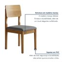 Ver imagem 6 de Conjunto Sala de Jantar 4 Lugares Redonda Tampo de Vidro 135cm Mesa e Cadeira Ana Marrom/Cinamomo/Off White/Linho Prata