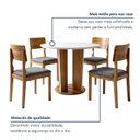 Ver imagem 5 de Conjunto Sala de Jantar 4 Lugares Redonda Tampo de Vidro 135cm Mesa e Cadeira Ana Marrom/Cinamomo/Off White/Linho Prata