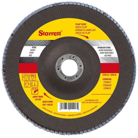 Disco Flap Fibra de Vidro Cônico (4 1/2x7/8) Grão 100