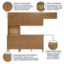 Ver imagem 5 de Cozinha Compacta 9 Portas 1 Gaveta 249,9 cm Soul Marrom Freijó/Caramelo