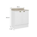 Ver imagem 2 de Balcão de Cozinha Modulado C/ Tampo Bella 2609 C/ 2 Portas 80cm Nogal/cinza - Carraro
