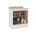 Ver imagem 3 de Balcão de Cozinha Modulado C/ Tampo Bella 2609 C/ 2 Portas 80cm Nogal/cinza - Carraro