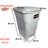 Coletor Cesto Lixeira de Pedal 20 Lt Plasnew Branco - 7