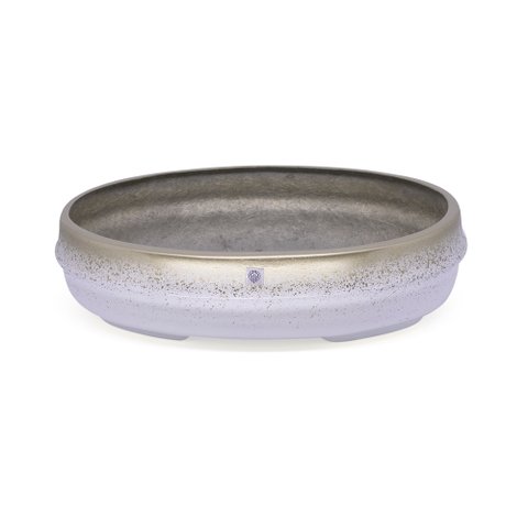 Vaso Bacia Decorativo Osaka Branco Gold Vietnamita 11,5x44x36 cm - D’Rossi