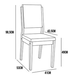 Kit 2 Cadeiras Sala de Jantar Carol Ype/linho Areia - 3