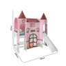 Cama com Escorregador Joy Dossel Doce Casinha 2 Torres e Led Branco/rosa - 3