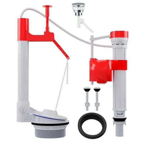 Kit Reparo Completo Caixa Acoplada Botao Acionamento Superio Descarga Vaso Sanitario Banheiro Drenag