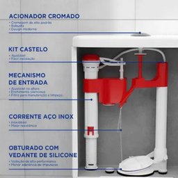 Kit Reparo Completo Caixa Acoplada Botao Acionamento Superio Descarga Vaso Sanitario Banheiro Drenag - 3