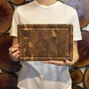 Ver imagem 2 de Tábua de Carne para Churrasco Madeira Invertida Teca - Stolf 30x20