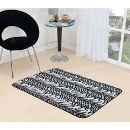 Tapete Retangular para Quarto e Sala Safari Tecido de Pelúcia 1,40M x 1,00M - Zebra - 1
