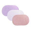 Ver imagem 1 de Kit de Tapetes Bossa Nova 3 Peças Fibra de Algodão - Lilás/Branco/Rosê