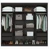 Guarda Roupa Casal 8 Portas 4 Gavetas - Andara-Preto Fosco - Lopas - 3