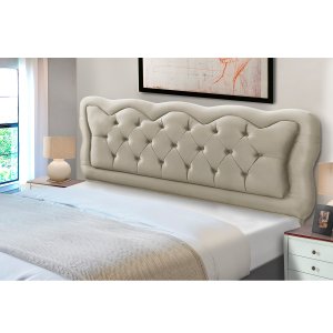 Cabeceira Cama Box King Size Estofada Madeira Sofia:bege