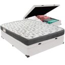 Ver imagem 1 de Cama Box Baú Branco e Colchão Iso100 Espuma D33 Casal Ortobom