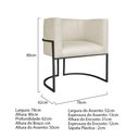 Ver imagem 7 de Kit Divã Luna 140cm Lado Esquerdo e 01 Poltrona Base de Ferro Preto Linho Bege