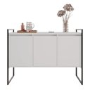Ver imagem 3 de Buffet Aparador 3 Portas para Sala de Estar Industrial - Branco