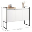 Ver imagem 2 de Buffet Aparador 3 Portas para Sala de Estar Industrial - Branco