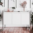 Ver imagem 5 de Buffet Aparador 3 Portas para Sala de Estar Industrial - Branco