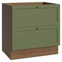 Ver imagem 1 de Balcão de Cozinha 80 cm 2 Gavetas (sem Tampo) Rustic/Verde Vik Madesa