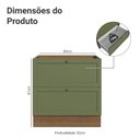 Ver imagem 2 de Balcão de Cozinha 80 cm 2 Gavetas (sem Tampo) Rustic/Verde Vik Madesa