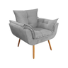 Kit 08 Poltrona Opala Decorativa para Sala de Estar Recepção Suede Cinza - Innovazione Móveis - 2