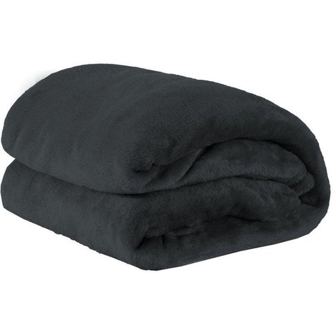 Cobertor Casal Manta de Microfibra (toque Aveludado) - Preto