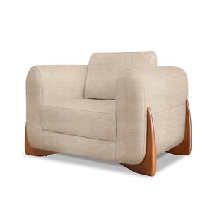 Poltrona Decorativa Nuvina Boucle Bege - Loja Sheep