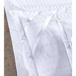 Cobre Leito Casal Classic 05 Peças em Tecido Lese - Branco - 4