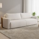 Ver imagem 2 de Sofá Cama Retrátil 4 Lugares para Sala 260cm Tâmisa F04 Linho Cru Couríssimo Whisky - Lyam Decor