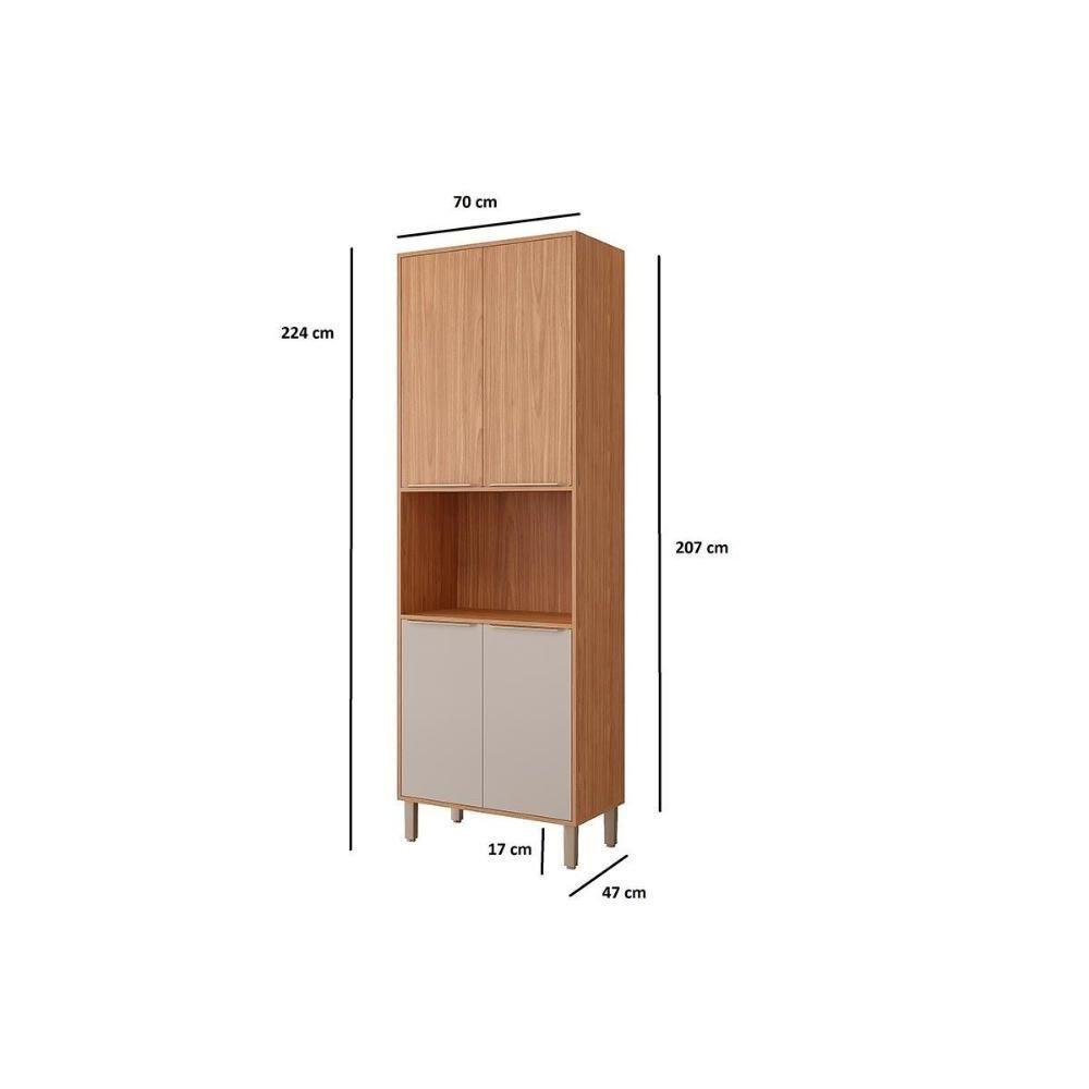 Módulo Cozinha Mgm Divina 1 Forno C-4 Portas 70 Cm Freijo-off White-mgm - 5