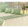 Cobre Leito Casal King Viena 06 Peças com Xale Tecido Seda - Verde Água - 3