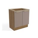 Ver imagem 1 de Gabinete de Cozinha Modulado Balcão Botanic M623 P-cooktop 2 Portas C-tampo 80cm Nogueira-fendi-