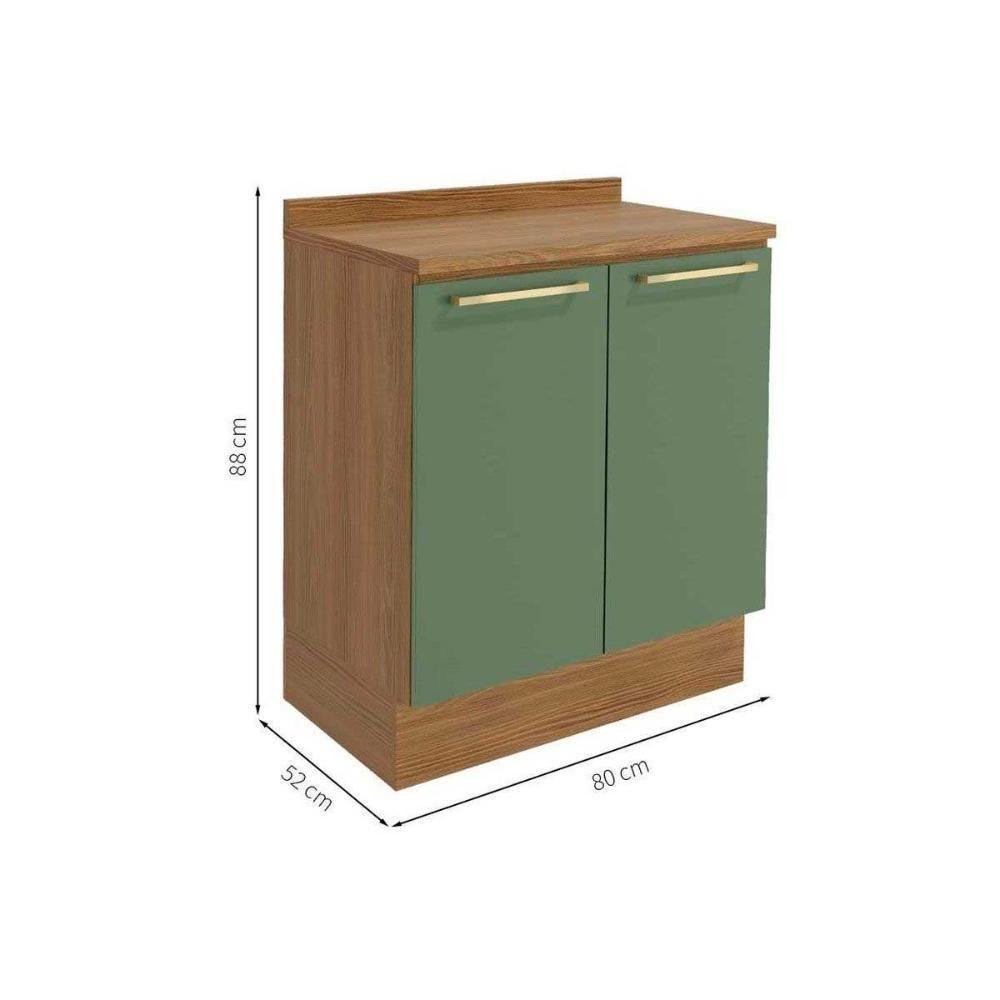 Gabinete de Cozinha Modulado Balcão Botanic M623 P-cooktop 2 Portas C-tampo 80cm Nogueira-fendi- - 5