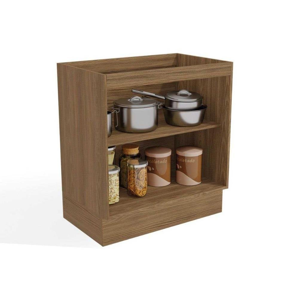 Gabinete de Cozinha Modulado Balcão Botanic M623 P-cooktop 2 Portas C-tampo 80cm Nogueira-fendi- - 4