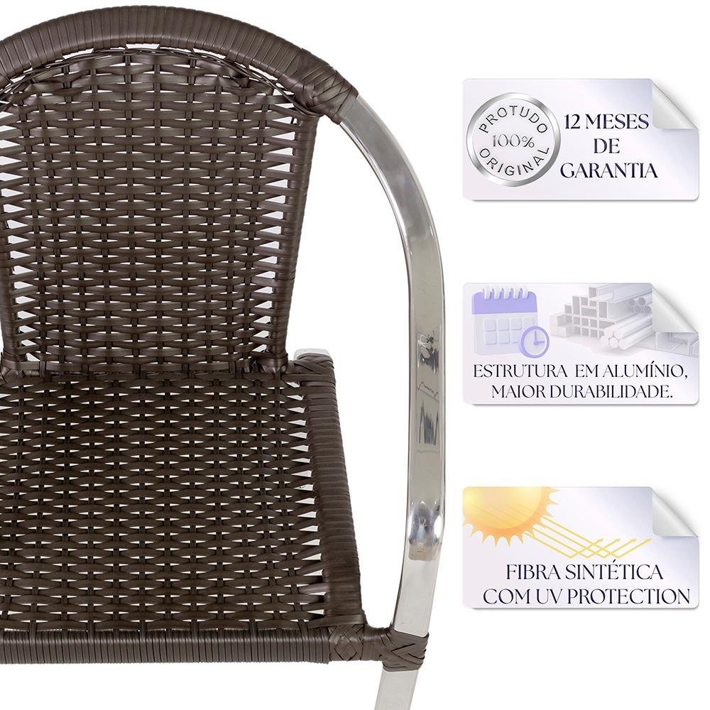 Combo 8 Cadeiras Toquio 1 Mesa Baixa Colombia Para Área, Varanda Em Aluminio E Fibra Sintetica - 4
