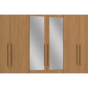 Ver imagem 6 de Guarda Roupa Casal 6 Portas (2 C/ Espelho) e 2 Gavetas Cb01m569 Canela - Kappesberg