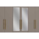 Ver imagem 7 de Guarda Roupa Casal 6 Portas (2 C/ Espelho) e 2 Gavetas Cb01m569 Canela - Kappesberg